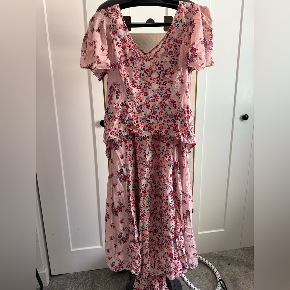 Luxe by Seraphine Pink Floral Maxi Maternity Dress (Sz 4) - Picture 4 of 4
